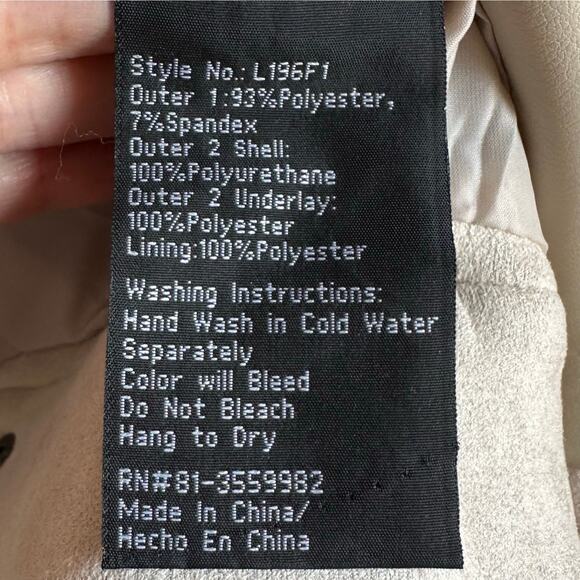 NWT! LA Coalition Women’s Sz Sm Faux Suede Long Sleeve Faux Pockets Zip Jacket - Picture 14 of 15